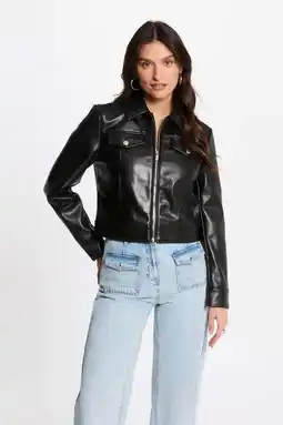 Wehkamp Morgan imitatieleren jas zwart aanbieding