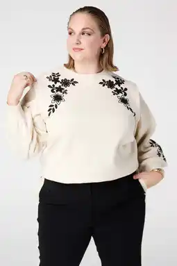 Wehkamp MS Mode sweater ecru broderie aanbieding