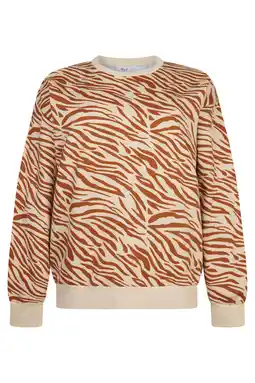 Wehkamp Miss Etam Plus sweater met zebraprint bruin aanbieding