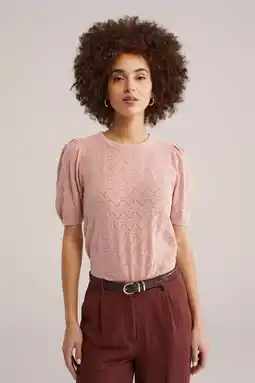Wehkamp WE Fashion pullover lichtroze ajour aanbieding