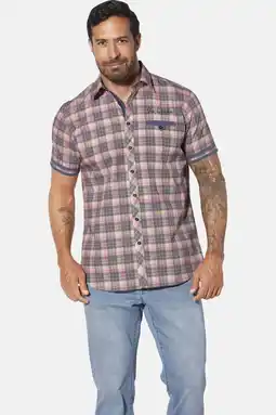Wehkamp Jan Vanderstorm casual overhemd KJORKSE Plus Size roze aanbieding