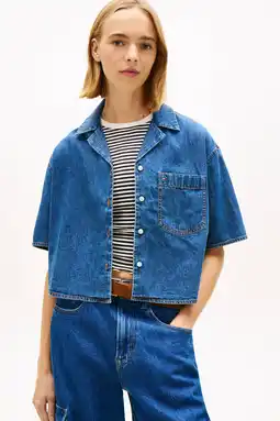 Wehkamp Tommy Jeans blouse medium blue denim aanbieding