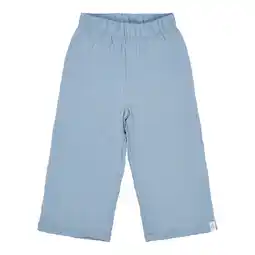 Wehkamp Little Dutch wide leg regularwaist casual broek blauw met textuur aanbieding