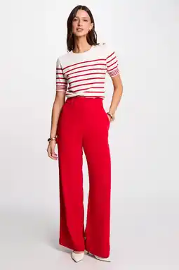 Wehkamp Morgan wide leg highwaist pantalon rood aanbieding