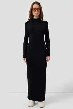 Wehkamp QS maxi jurk rib gebreid zwart aanbieding