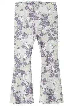 Wehkamp NAME IT MINI gebloemde flared broek lila aanbieding