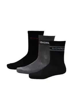 Wehkamp Donnay sportsokken - zwart/grijs (set van 6) aanbieding