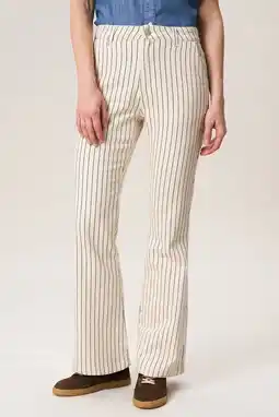 Wehkamp Miss Etam gestreepte flared jeans crème aanbieding