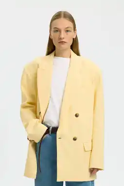 Wehkamp Selected oversized blazer lichtgeel aanbieding