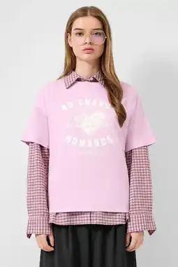 Wehkamp QS T-shirt lichtroze aanbieding