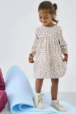 Wehkamp KIDS ONLY MINI gebloemde A-lijn jurk ecru aanbieding