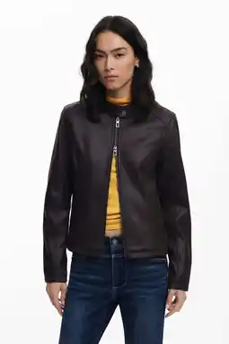 Wehkamp Desigual imitatieleren jas donkerbruin aanbieding