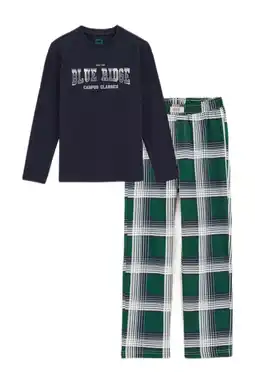 Wehkamp WE Fashion Blue Ridge pyjamaset donkerblauw/groen/wit aanbieding