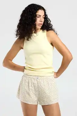 Wehkamp America Today pyjamashort lichtgeel aanbieding