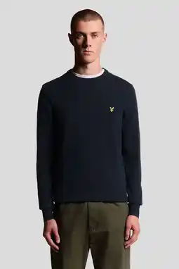 Wehkamp Lyle & Scott gebreide trui donkerblauw aanbieding