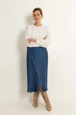 Wehkamp CLAUDIA BY CLAUDIA STRÄTER denim spijkerrok dark blue denim aanbieding