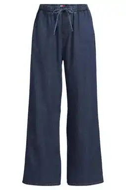 Wehkamp Tommy Jeans wide leg highwaist broek dark blue denim aanbieding