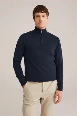 Wehkamp WE Fashion gebreide trui met wol donkerblauw aanbieding