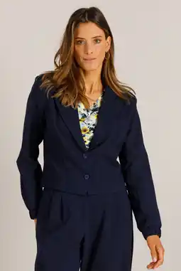 Wehkamp Ivy Beau cropped blazer donkerblauw aanbieding