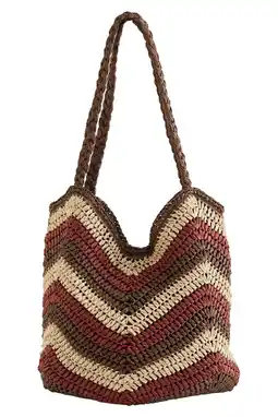 Wehkamp WE Fashion raffia shopper bruin aanbieding