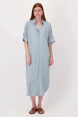 Wehkamp Zusss blousejurk light blue denim aanbieding
