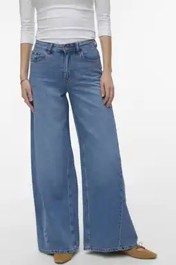 Wehkamp VERO MODA Vmannet wide leg jeans medium blue denim aanbieding