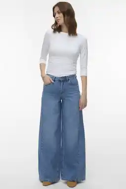Wehkamp VERO MODA Vmannet wide leg jeans medium blue denim aanbieding