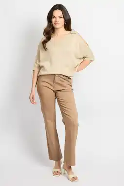 Wehkamp CS the Label bootcut regularwaist cropped broek taupe aanbieding