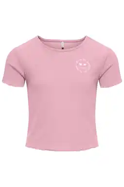 Wehkamp KIDS ONLY GIRL T-shirt roze met textuur aanbieding