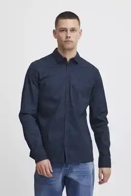 Wehkamp Blend regular zakelijk overhemd donkerblauw aanbieding