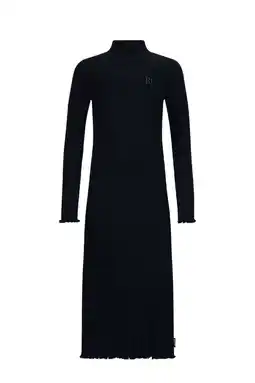 Wehkamp Retour Jeans maxi jurk rib gebreid zwart aanbieding