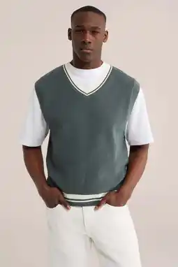 Wehkamp WE Fashion gilet gebreid groen aanbieding