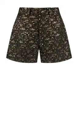 Wehkamp AMAYA Amsterdam wide leg regularwaist casual short zwart met lurex aanbieding