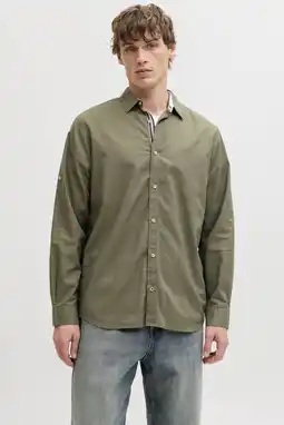 Wehkamp JACK & JONES regular casual overhemd olijfgroen aanbieding