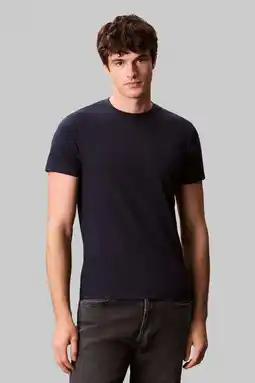 Wehkamp Calvin Klein slim T-shirt donkerblauw aanbieding
