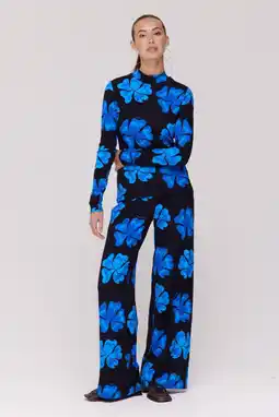 Wehkamp HARPER & YVE wide leg regularwaist gebloemde casual broek blauw aanbieding