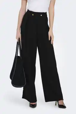 Wehkamp ONLY wide leg regularwaist casual broek zwart aanbieding