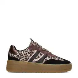 Wehkamp PS Poelman Anemone suède sneakers zwart/beige/roze aanbieding