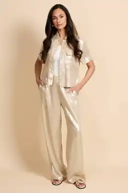 Wehkamp G-maxx wide leg regularwaist broek beige aanbieding