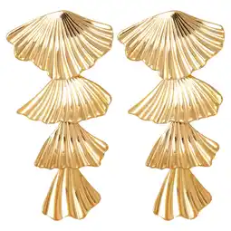 Wehkamp Label Kiki gold plated oorbellen Golden Leaf aanbieding