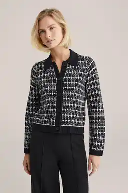Wehkamp WE Fashion geruit gebreid vest zwart aanbieding