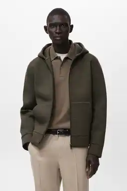 Wehkamp Mango Man sweatvest kaki aanbieding