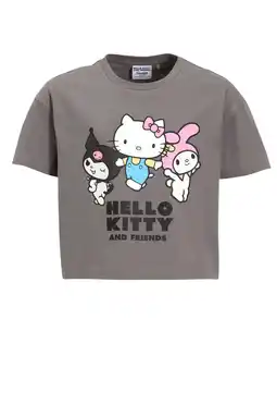 Wehkamp Coolcat boxy T-shirt Hello Kitty & Friends license Katie grijs aanbieding