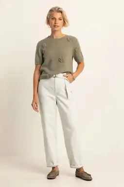 Wehkamp Expresso gebloemde pullover kaki gebreid aanbieding