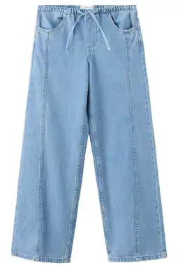Wehkamp Mango Kids wide leg jeans light blue denim aanbieding