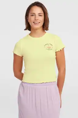 Wehkamp O'Neill T-shirt geel rib gebreid aanbieding
