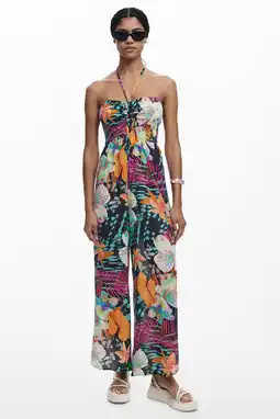 Wehkamp Desigual gebloemde jumpsuit zwart aanbieding