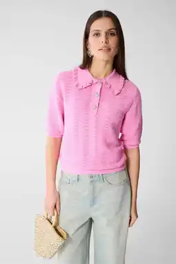 Wehkamp Shoeby polo gebreid roze aanbieding