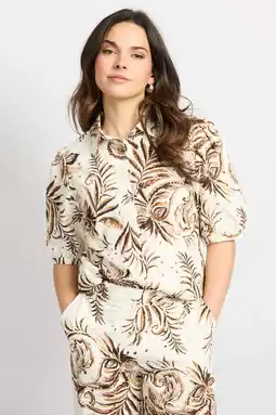 Wehkamp CS the Label gebloemde blouse bruin aanbieding