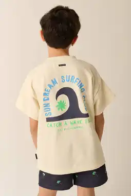 Wehkamp Tumble 'n Dry T-shirt met backprint beige aanbieding